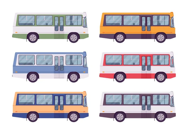 Bus instellen in felle kleuren — Stockvector