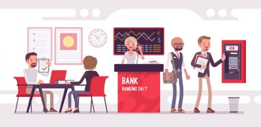 Banka office müşterileri ile çalışma