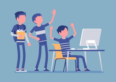 Gençler eğlenceli bilgisayar