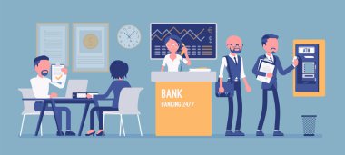 Banka office müşterileri ile çalışma