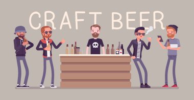 Zanaat bira deposu bar ve erkek ziyaretçi