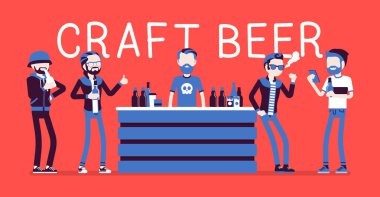 Zanaat bira deposu bar ve erkek ziyaretçi