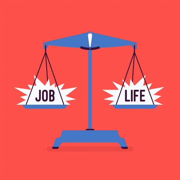 Waage Werkzeug mit Job und Leben gute Balance — Stockvektor