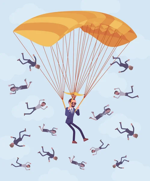 Golden parachute benefit for businessman — Stock Vector