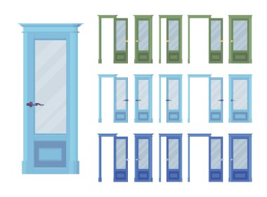 Kapılar klasik ayarla, cam, Bina, Oda girişi ile ahşap