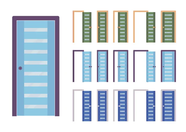 Современный набор дверей, вход в здание, комната — стоковый вектор