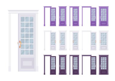 Kapılar klasik ayarla, cam, bir bina, Oda girişi ile ahşap