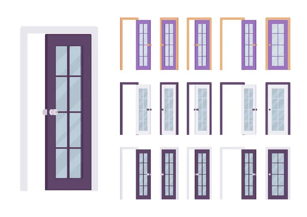 Puertas conjunto moderno, entrada al edificio o habitación — Vector de stock