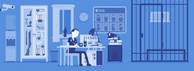Polis Merkezi ofis ve polis çalışma