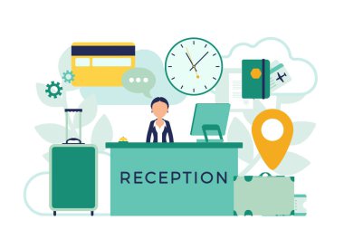 Lobi, Resepsiyon, soyut tasarım otel resepsiyonist