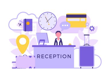 Lobi, Resepsiyon otel resepsiyonist