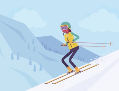 Yokuş aşağı Kayak etkin sportif kadın