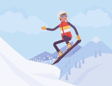 Atlama bir snowboard, etkin sportif kişini