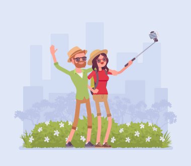 Selfie çeken turistler