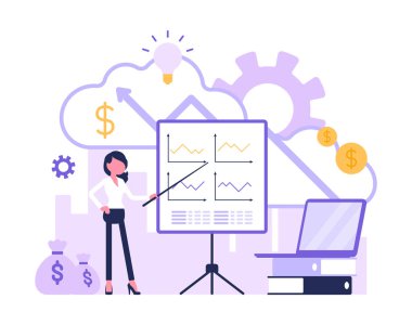 Genç kadın ile yönetim kurulu tanıtımı