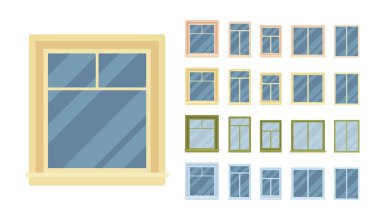 Pencere cam'de bir çerçeve ile donatılmış bina için