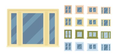 Pencere cam'de bir çerçeve ile donatılmış bina için