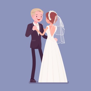 Gelin ve damat düğün töreninde ilk dans