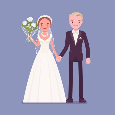 Mutlu gelin, damat düğün töreni elele