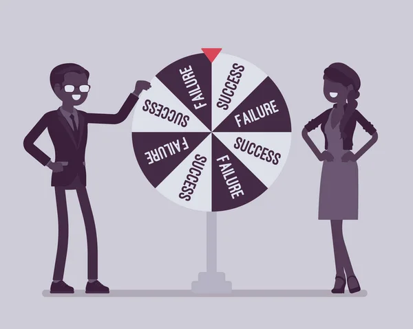 Wheel selecting random changes of failure or success — 스톡 벡터
