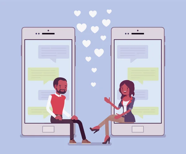 Dating mobiele applicatie chat — Stockvector