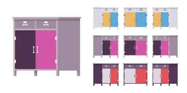 Kuchyňská skříň se zásuvkami a dveřmi — Stockový vektor