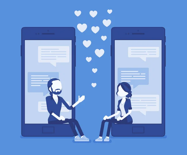 Dating mobiele applicatie chat — Stockvector
