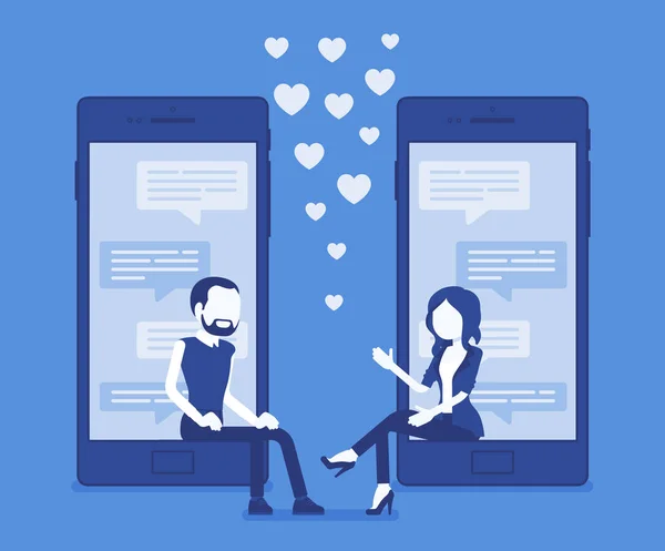 Dating mobiele applicatie chat — Stockvector