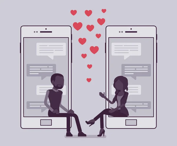 Dating mobiele applicatie chat — Stockvector