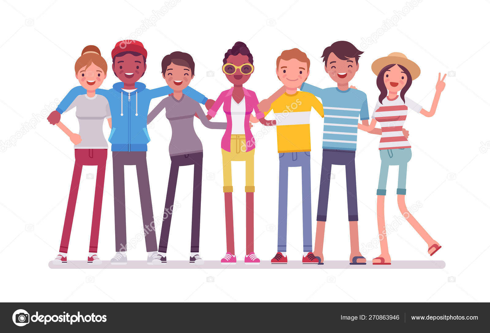 Group of happy teen friends Stock Vector Image by ©Andrew_Rybalko #270863946 Group of happy teen friends Stock Vector Image by ©Andrew_Rybalko #270863946