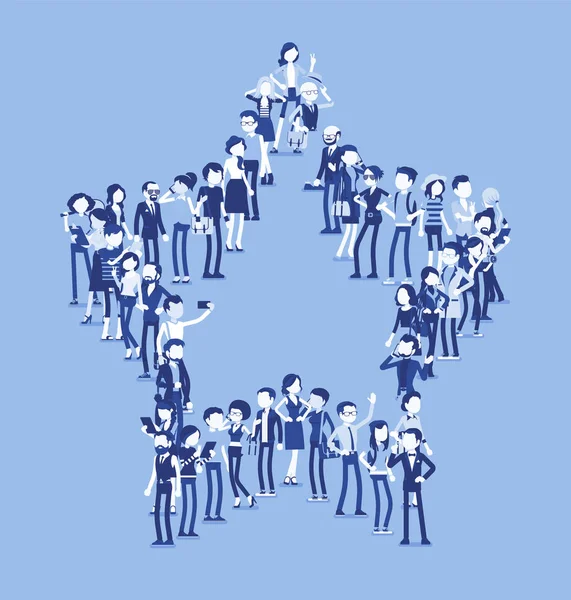 Group of people making star shape — Stock Vector