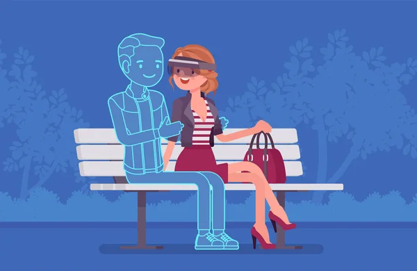 Date virtuelle dans un parc — Image vectorielle