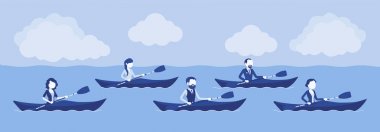 Kayıklarda iş yarışı