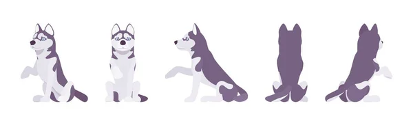 Husky hond zitten — Stockvector