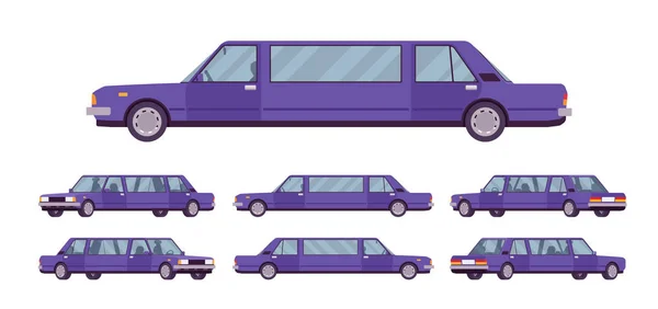 Limousine grote, luxe autoset — Stockvector