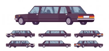 Limuzin büyük, lüks araba seti