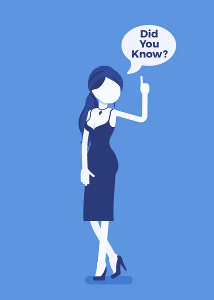 Conoscevi l'annuncio femminile, la bolla vocale? — Vettoriale Stock