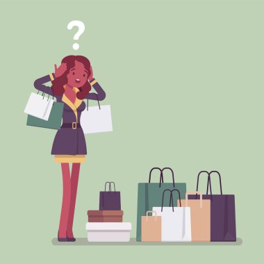 Alışverişkolik kadın çok fazla satın