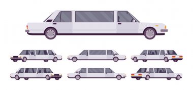 Limuzin büyük, lüks araba seti