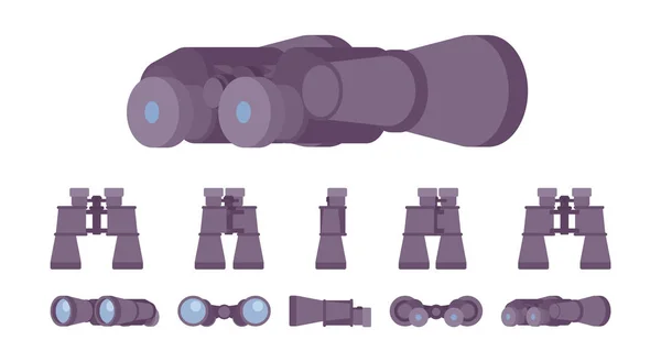 쌍안경 광학 기기 세트 — 스톡 벡터