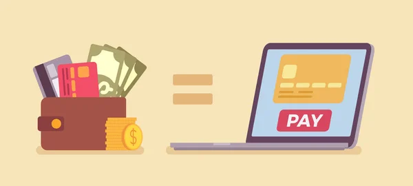 Serviço de compra de pagamentos online —  Vetores de Stock