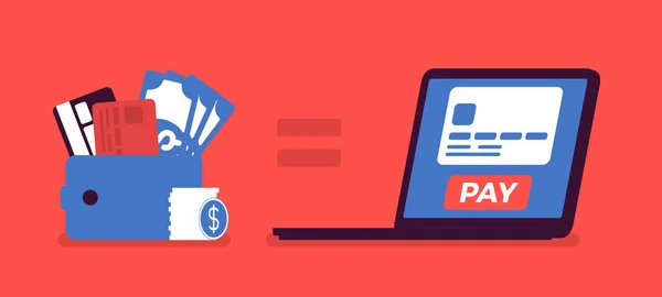 Servicio de compra de pago online — Vector de stock