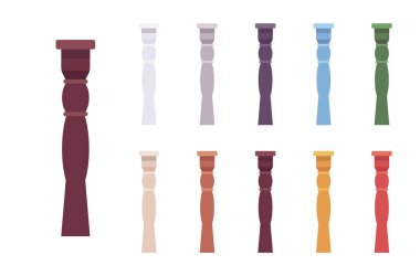 Sütun korkuluk parlak renk seti