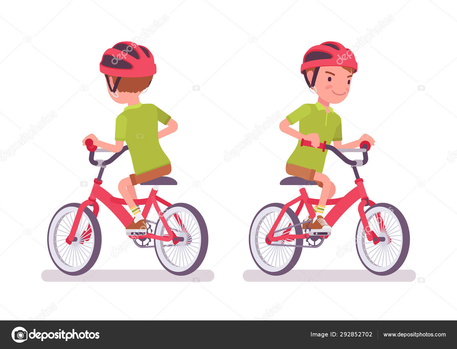 Boy child 7 to 9 year old, schoolage kid riding bicycle Stock Vector Image  by ©Andrew_Rybalko #292852702