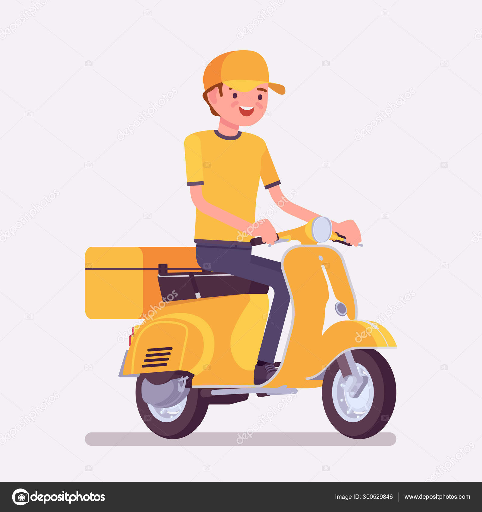 Scooter delivery boy Stock Vector Image by ©Andrew_Rybalko 300529846