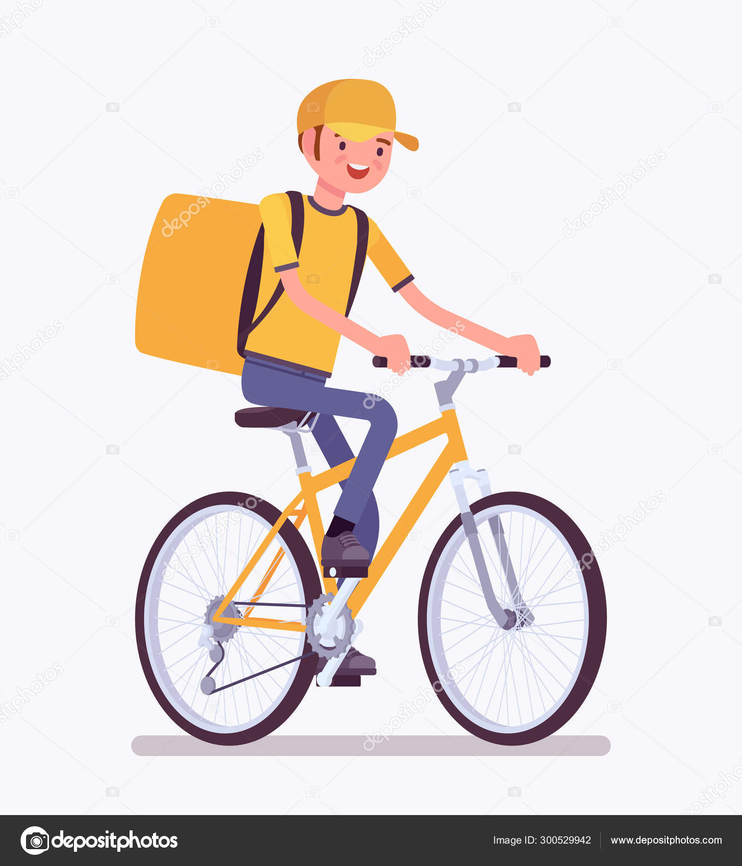 Bicycle delivery boy Stock Vector by ©Andrew_Rybalko 300529942
