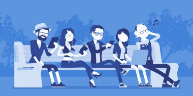 Bankta gadget'lar ile gençler