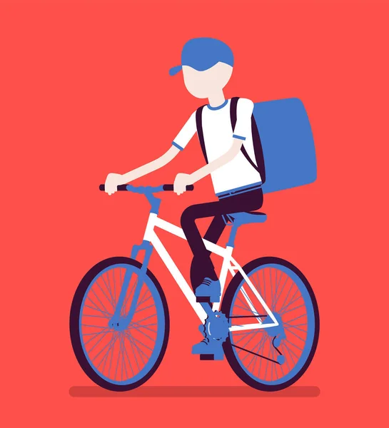 Bisiklet teslimat çocuk — Stok Vektör