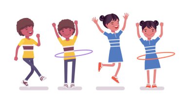 Erkek ve kız siyah çocuk 7-9 yaş fiziksel aktivite