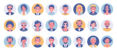 İnsanlar büyük bir demet avatar